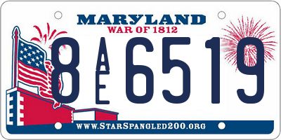 MD license plate 8AE6519