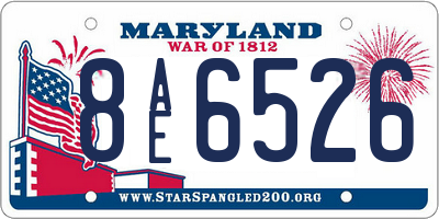 MD license plate 8AE6526