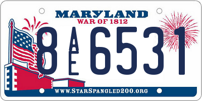 MD license plate 8AE6531