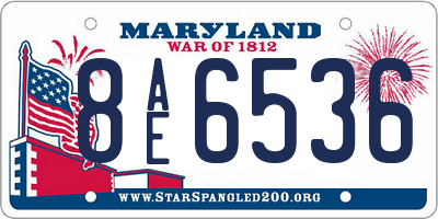 MD license plate 8AE6536