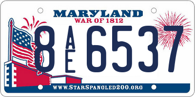 MD license plate 8AE6537