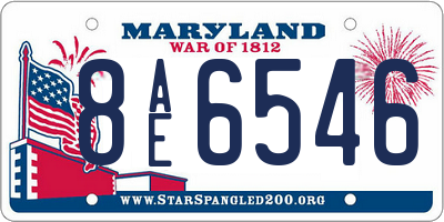 MD license plate 8AE6546