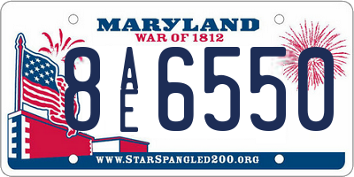 MD license plate 8AE6550