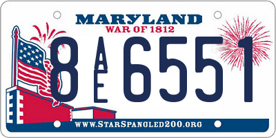 MD license plate 8AE6551