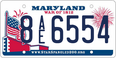 MD license plate 8AE6554
