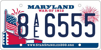 MD license plate 8AE6555