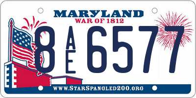 MD license plate 8AE6577
