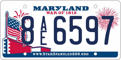 MD license plate 8AE6597