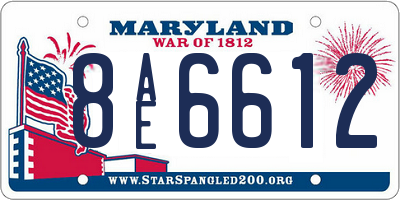 MD license plate 8AE6612