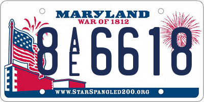MD license plate 8AE6618