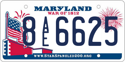 MD license plate 8AE6625