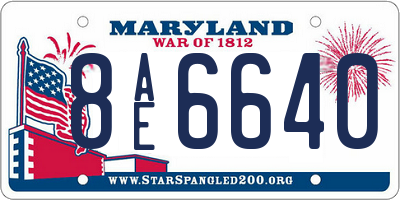 MD license plate 8AE6640