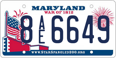 MD license plate 8AE6649