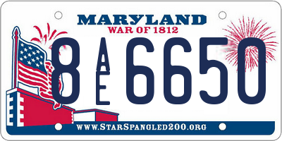 MD license plate 8AE6650