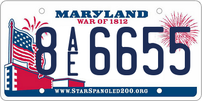 MD license plate 8AE6655