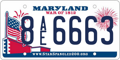 MD license plate 8AE6663