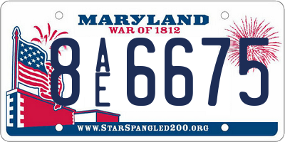MD license plate 8AE6675