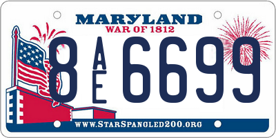 MD license plate 8AE6699