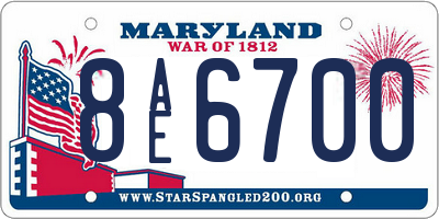 MD license plate 8AE6700
