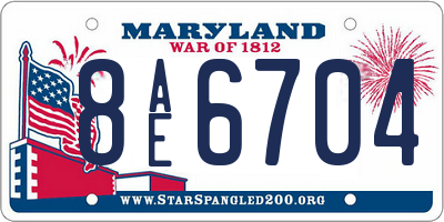 MD license plate 8AE6704