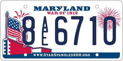 MD license plate 8AE6710