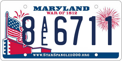 MD license plate 8AE6711