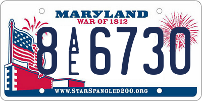 MD license plate 8AE6730