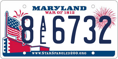 MD license plate 8AE6732