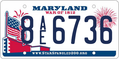 MD license plate 8AE6736