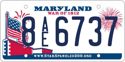 MD license plate 8AE6737
