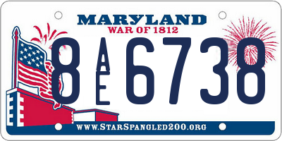 MD license plate 8AE6738