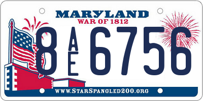 MD license plate 8AE6756