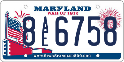 MD license plate 8AE6758