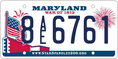 MD license plate 8AE6761