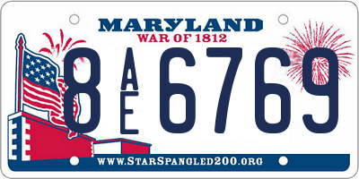 MD license plate 8AE6769