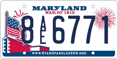 MD license plate 8AE6771