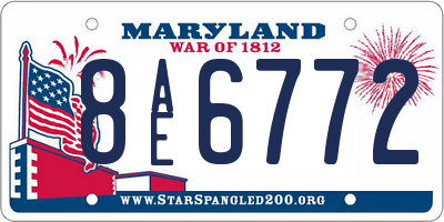 MD license plate 8AE6772