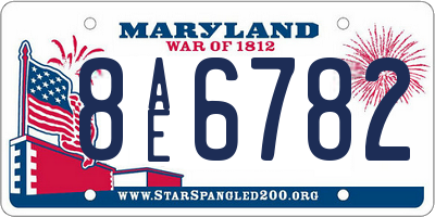 MD license plate 8AE6782