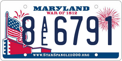 MD license plate 8AE6791