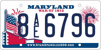 MD license plate 8AE6796