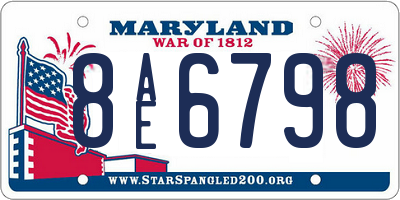 MD license plate 8AE6798