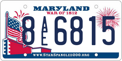 MD license plate 8AE6815