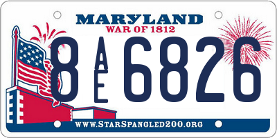 MD license plate 8AE6826