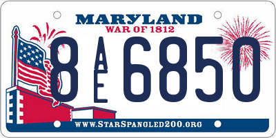 MD license plate 8AE6850
