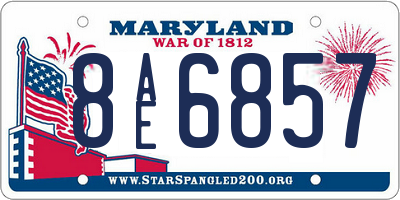 MD license plate 8AE6857