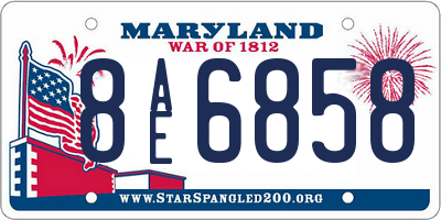 MD license plate 8AE6858