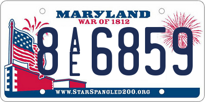 MD license plate 8AE6859