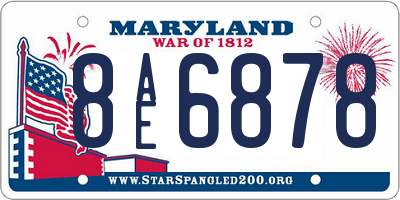 MD license plate 8AE6878