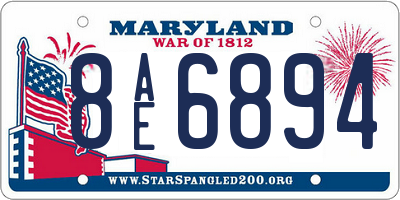 MD license plate 8AE6894