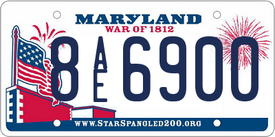 MD license plate 8AE6900
